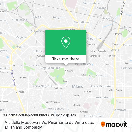 Via della Moscova / Via Pinamonte da Vimercate map