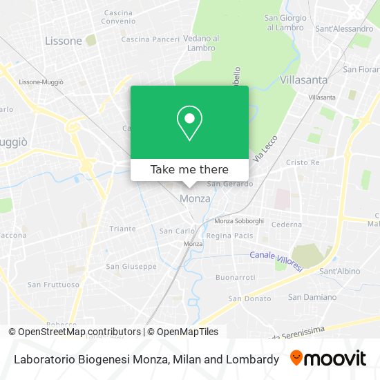 Laboratorio Biogenesi Monza map