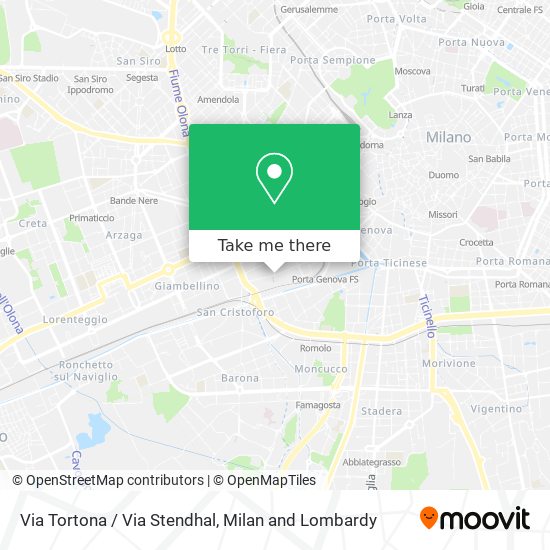 Via Tortona / Via Stendhal map