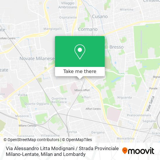 Via Alessandro Litta Modignani / Strada Provinciale Milano-Lentate map