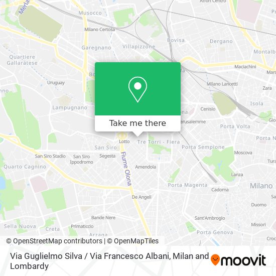 Via Guglielmo Silva / Via Francesco Albani map