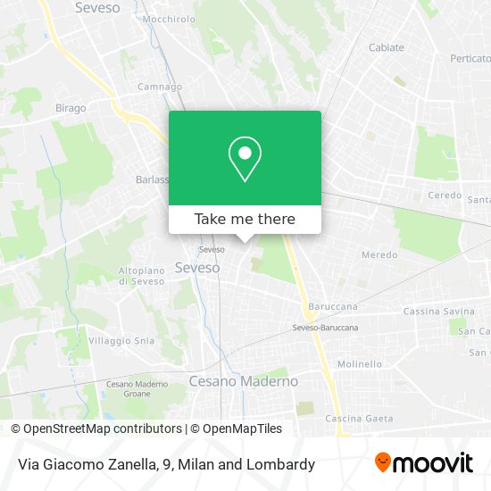 Via Giacomo Zanella, 9 map