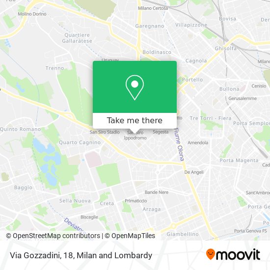 Via Gozzadini, 18 map