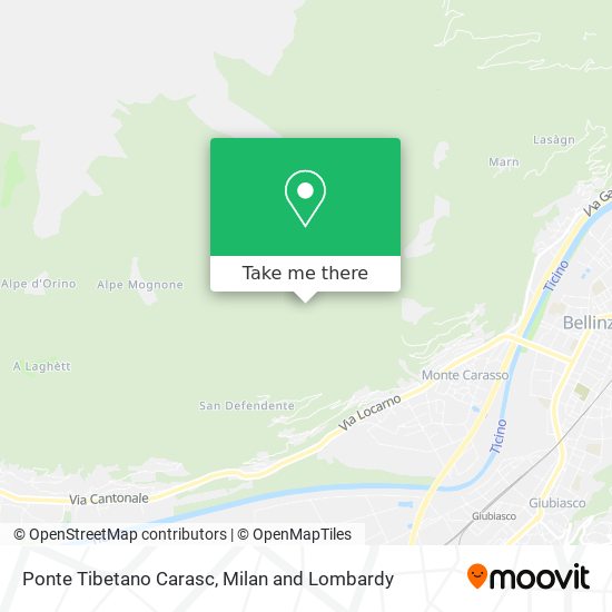 Ponte Tibetano Carasc map
