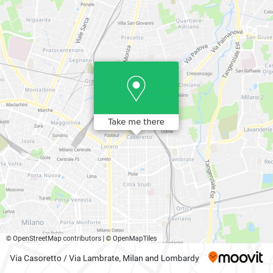 Via Casoretto / Via Lambrate map