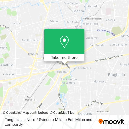 Tangenziale Nord / Svincolo Milano Est map