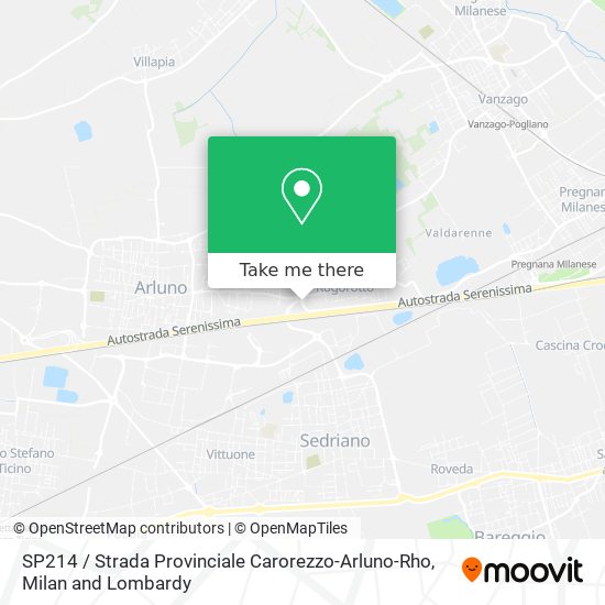 SP214 / Strada Provinciale Carorezzo-Arluno-Rho map