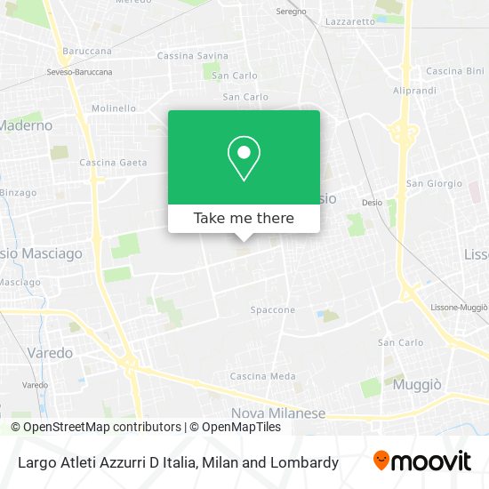 Largo Atleti Azzurri D Italia map