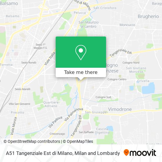 A51 Tangenziale Est di Milano map