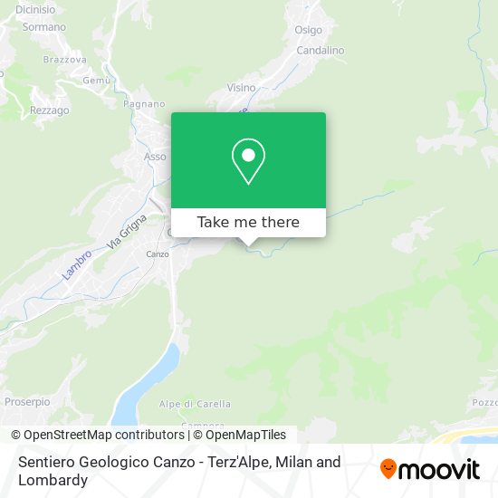Sentiero Geologico Canzo - Terz'Alpe map