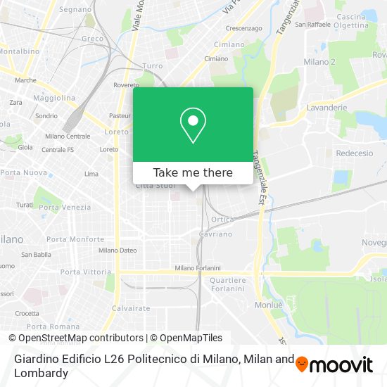 Giardino Edificio L26 Politecnico di Milano map