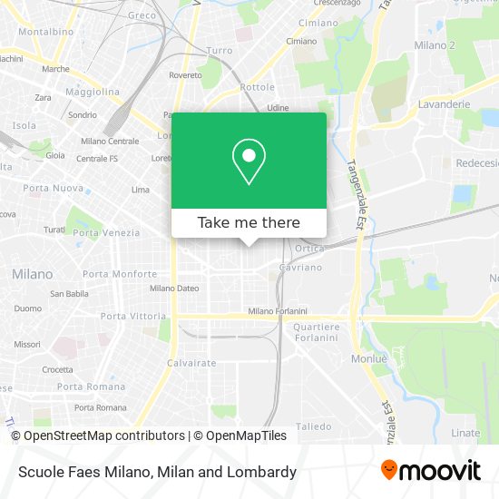 Scuole Faes Milano map