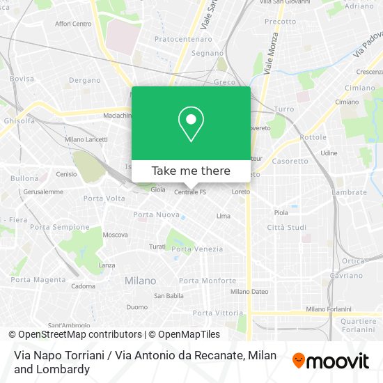 Via Napo Torriani / Via Antonio da Recanate map