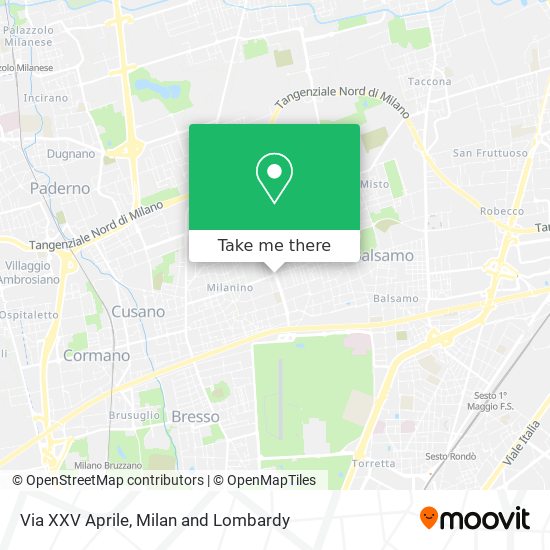 Via XXV Aprile map
