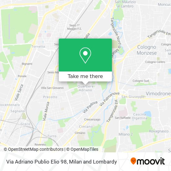 Via Adriano Publio Elio 98 map
