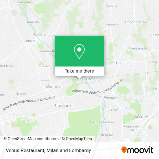 Venus Restaurant map