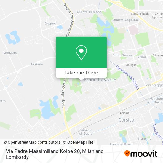 Via Padre Massimiliano Kolbe 20 map