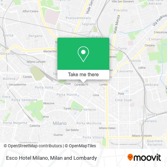 Esco Hotel Milano map