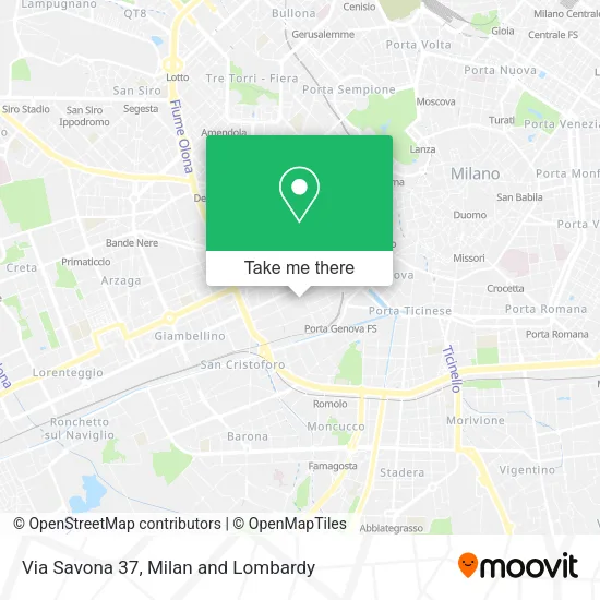 Via Savona  37 map