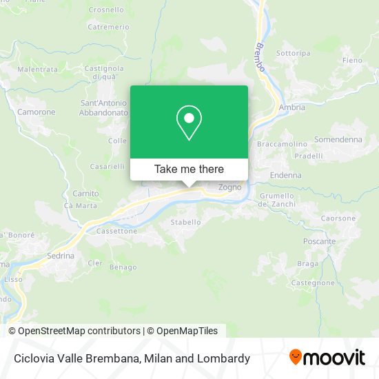 Ciclovia Valle Brembana map