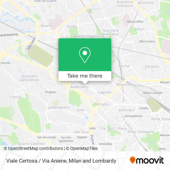 Viale Certosa / Via Aniene map