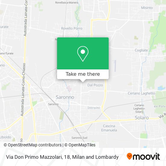 Via Don Primo Mazzolari, 18 map