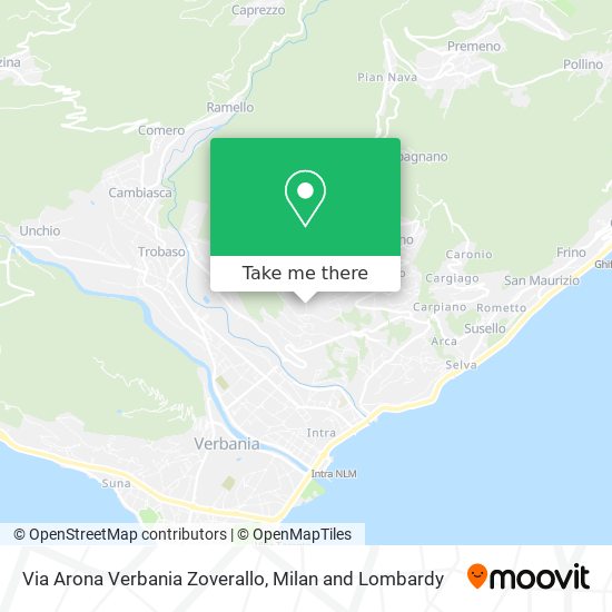 Via Arona Verbania Zoverallo map