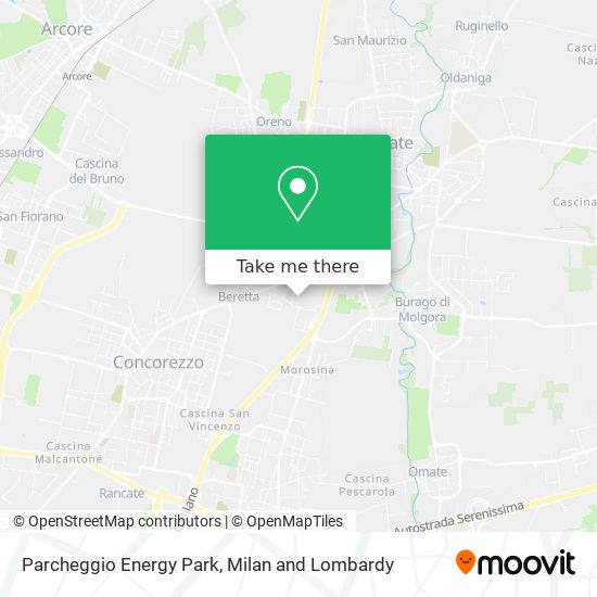 Parcheggio Energy Park map