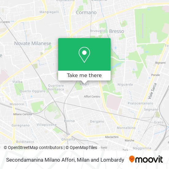 Secondamanina Milano Affori map