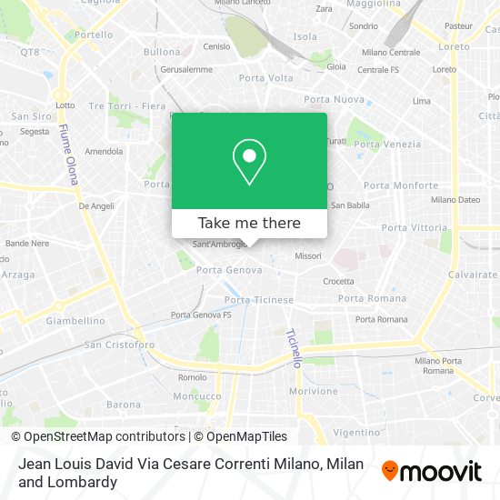 Jean Louis David Via Cesare Correnti Milano map