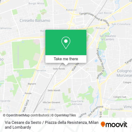 Via Cesare da Sesto / Piazza della Resistenza map
