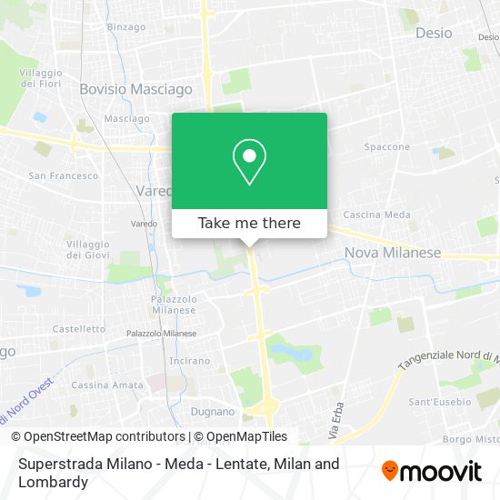 Superstrada Milano - Meda - Lentate map