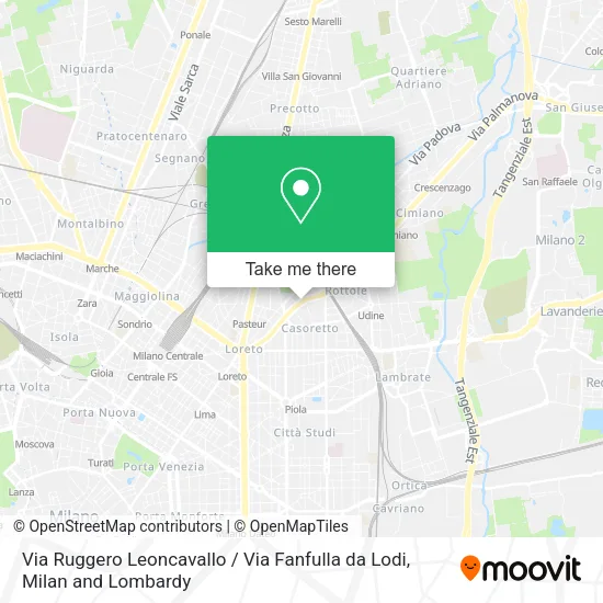 Via Ruggero Leoncavallo / Via Fanfulla da Lodi map
