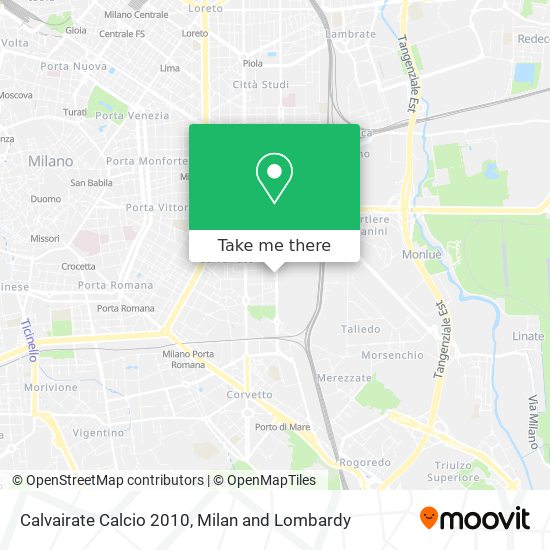 Calvairate Calcio 2010 map