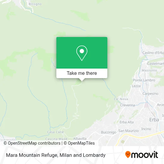 Mara Mountain Refuge map