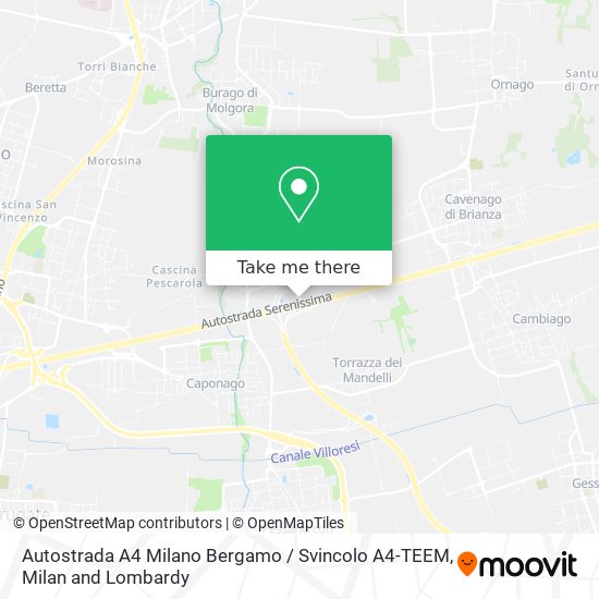 Autostrada A4 Milano Bergamo / Svincolo A4-TEEM map