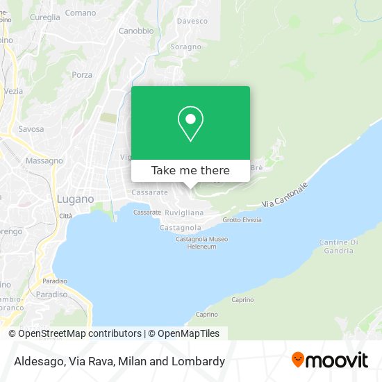 Aldesago, Via Rava map