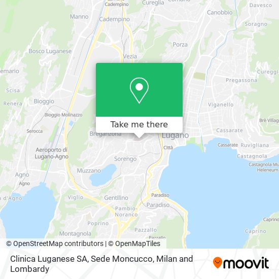 Clinica Luganese SA, Sede Moncucco map