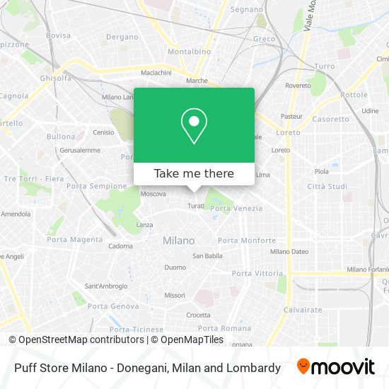 Puff Store Milano - Donegani map