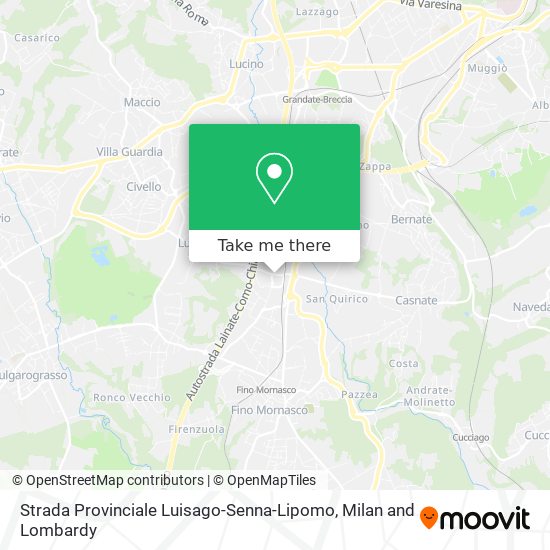 Strada Provinciale Luisago-Senna-Lipomo map