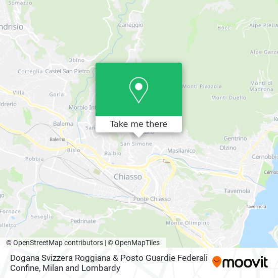 Dogana Svizzera Roggiana & Posto Guardie Federali Confine map