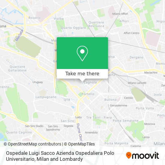 Ospedale Luigi Sacco Azienda Ospedaliera Polo Universitario map