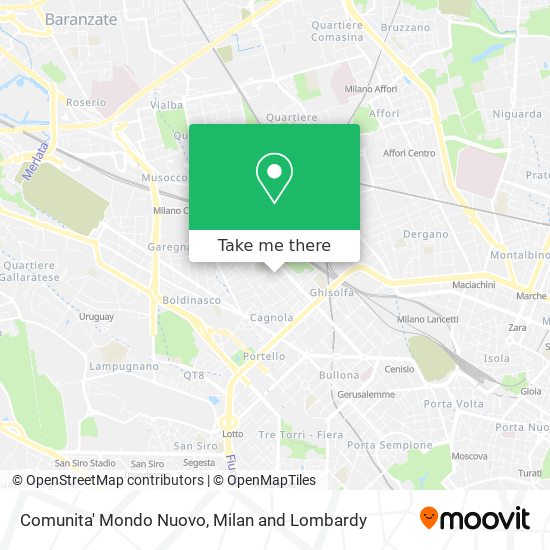 Comunita' Mondo Nuovo map