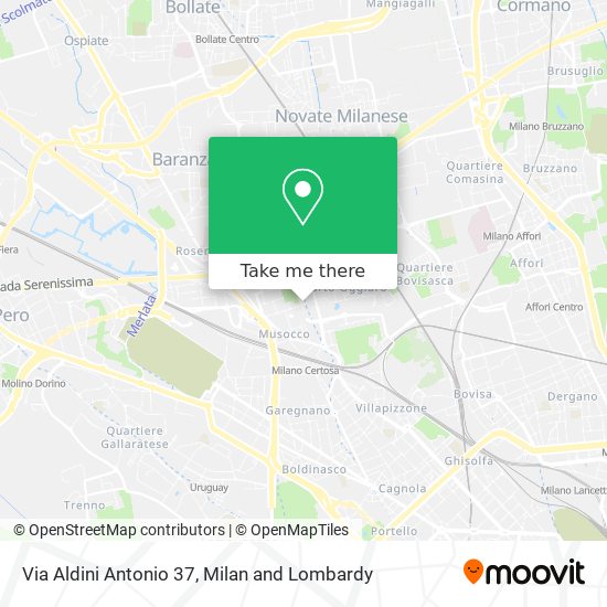 Via Aldini Antonio 37 map