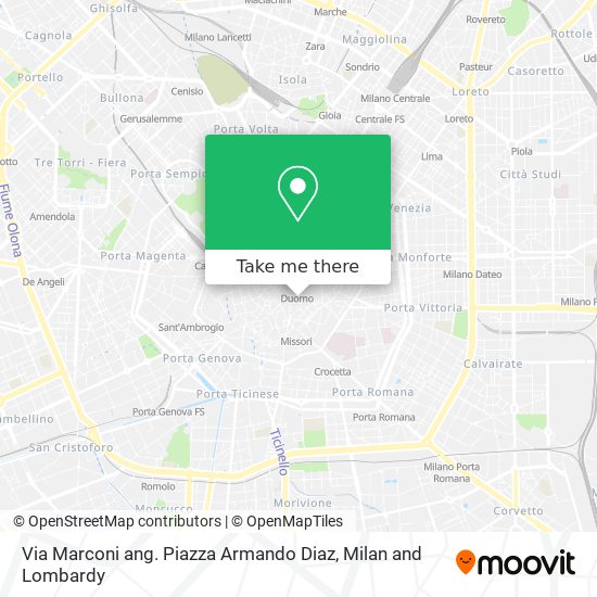 Via Marconi ang. Piazza Armando Diaz map