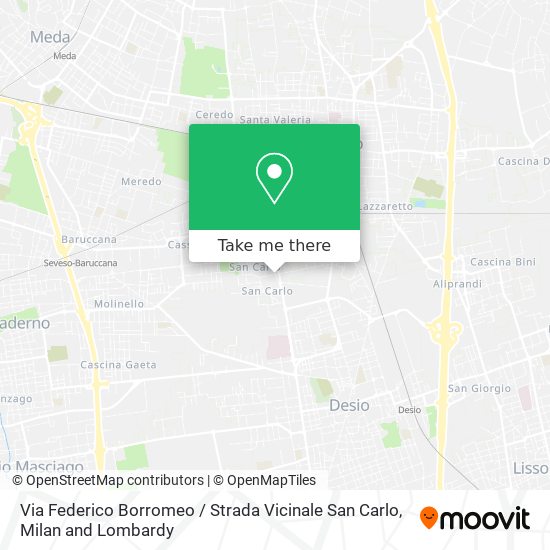 Via Federico Borromeo / Strada Vicinale San Carlo map