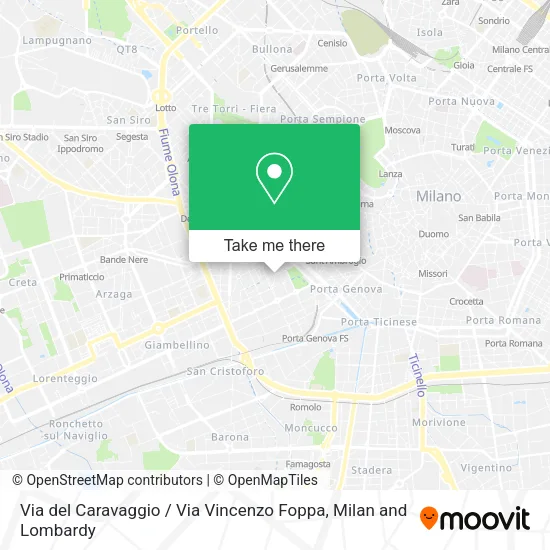Via del Caravaggio / Via Vincenzo Foppa map