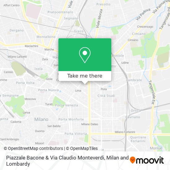 Piazzale Bacone & Via Claudio Monteverdi map