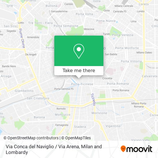 Via Conca del Naviglio / Via Arena map