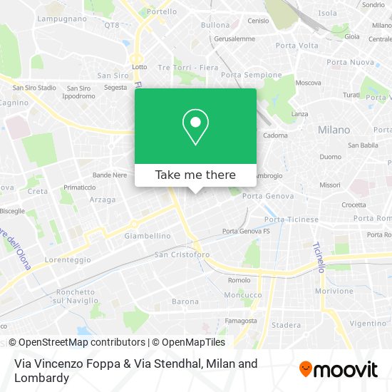 Via Vincenzo Foppa & Via Stendhal map